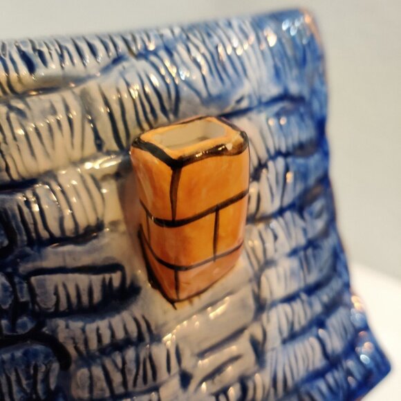 Blue Sky Heather Goldminc Tea light House Cottage Flower Blue Bird Candle Holder - Picture 7 of 16